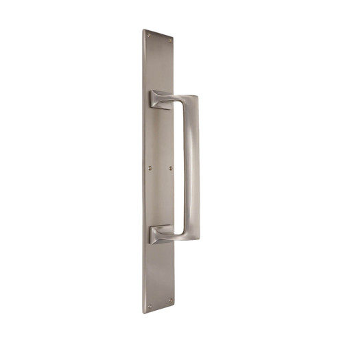 Domino Heritage Pull Handle - Traditional Plate - Satin Nickel
