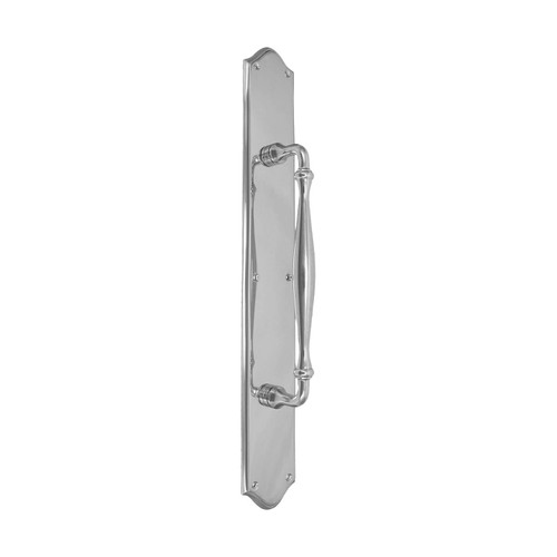 Domino Farmhouse Pull Handle - Retro Plate - Chrome