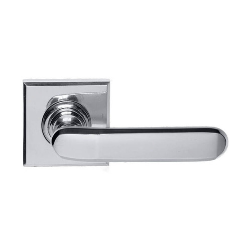 Domino Apex Lever Door Handle - Square Rosette - 56mm x 56mm - Chrome