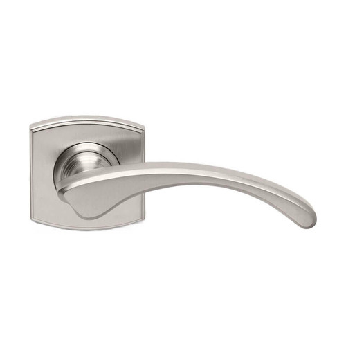 Domino Aspen Lever Door Handle - Curved Rosette - 55mm x 55mm - Satin Nickel