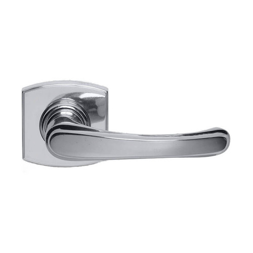 Domino Cullen Lever Door Handle - Curved Rosette - 55mm x 55mm - Chrome