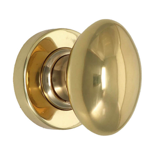 Domino Balmain Door Knob - Round Rosette - 53mm - Polished Brass