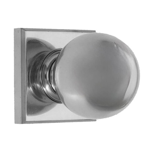 Domino Globe Door Knob - Square Rosette - 56 x 56mm - Chrome