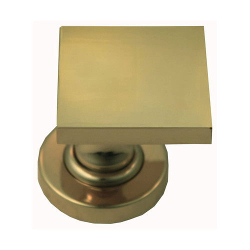 Domino Bruin Offset Door Knob - Round Rosette - 53mm - Polished Brass