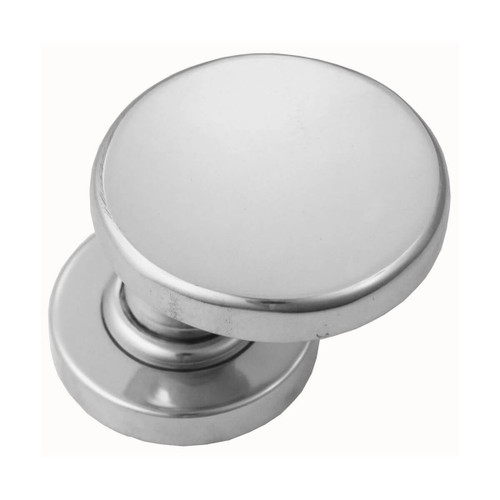 Domino Adonis Offset Door Knob - Round Rosette - 53mm - Chrome