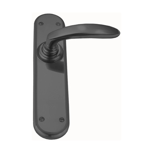 Domino Phanes Lever Door Handle - Oval Plate - Antique Bronze