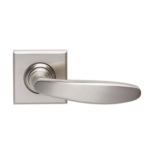 Domino Phanes Lever Door Handle - Square Rosette - 56mm x 56mm - Satin Nickel