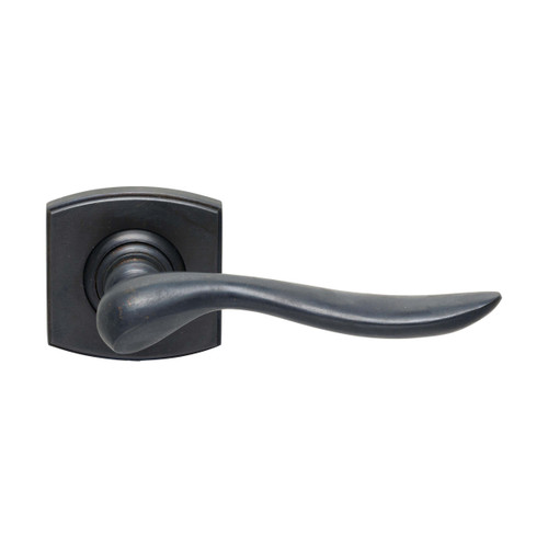 Domino Luna Lever Door Handle - Curved Rosette - 55mm x 55mm - Antique Bronze
