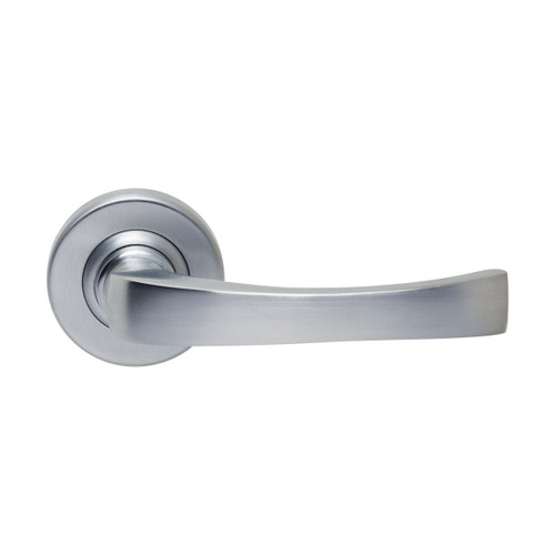 Domino Paramount Lever Door Handle - Round Rosette - 53mm - Satin Chrome