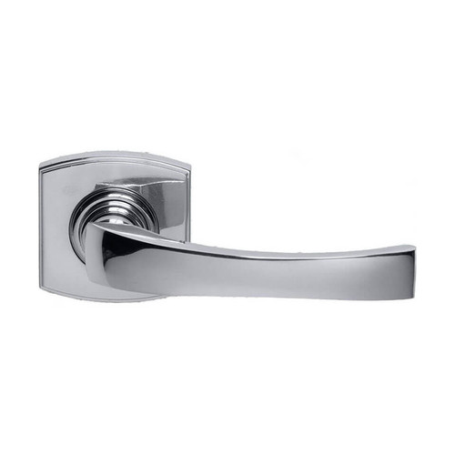 Domino Paramount Lever Door Handle - Curved Rosette - 55mm x 55mm - Chrome