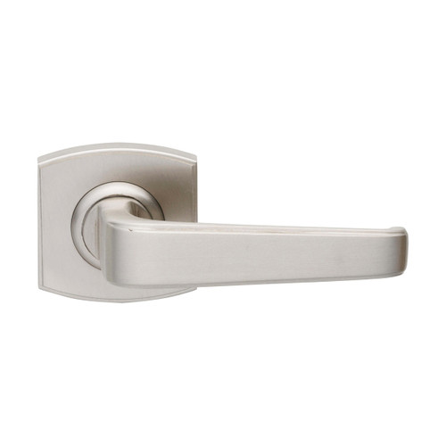 Domino Mckinnon Lever Door Handle - Curved Rosette - 55mm x 55mm - Satin Nickel