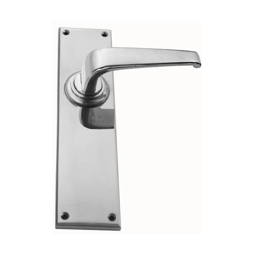 Domino Mckinnon Lever Door Handle - Chamfered Plate - Chrome