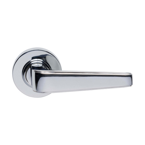 Domino Mckinnon Lever Door Handle - Round Rosette - 53mm - Chrome