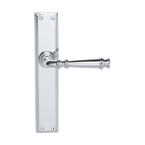 Domino Esme Lever Door Handle - Double Bevelled Plate - Chrome