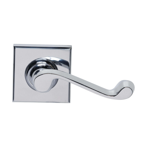 Domino Byron Lever Door Handle - Square Rosette - 56mm x 56mm - Chrome