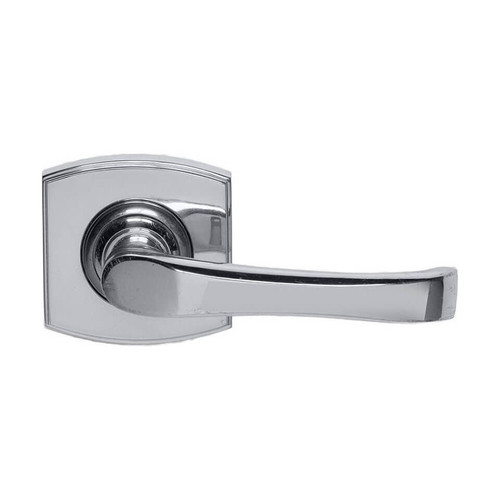 Domino Draper Lever Door Handle - Curved Rosette - 55mm x 55mm - Chrome