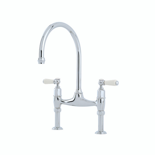 Perrin & Rowe Pendleton Bridging Kitchen Tap - Swivel Spout - Chrome
