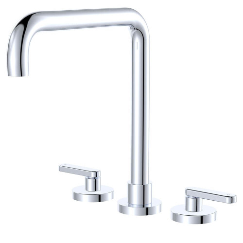 Fienza Kaya Lever Handle Hob Mounted Squareline Bath or Basin Tap - Fixed Spout - Chrome