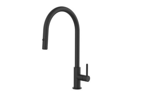 Turner Hastings Naples Kitchen Mixer Tap with Pull Out Spray - Swivel Spout - Matte Black