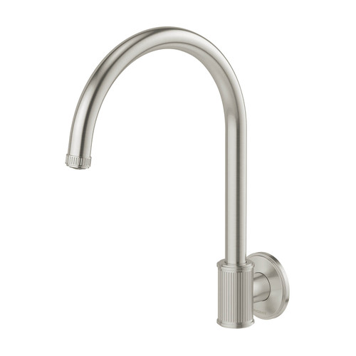 Phoenix Wiltern Wall Mounted Kitchen Sink Outlet - Swivel Spout - 180mm - Brushed Nickel