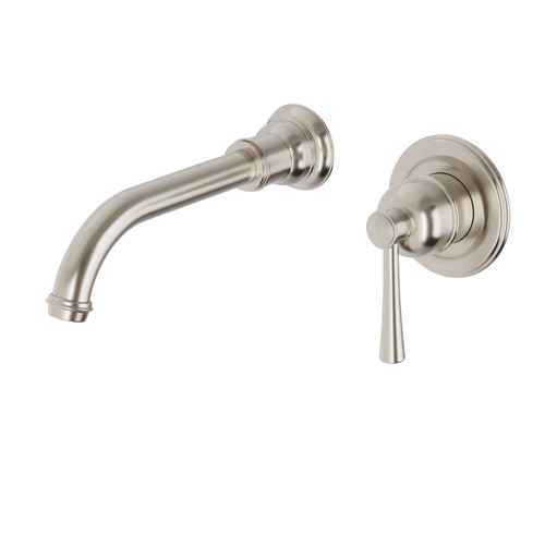 Phoenix Cromford Wall Mounted Basin or Bath Mixer Tap - 180mm - Brushed Nickel