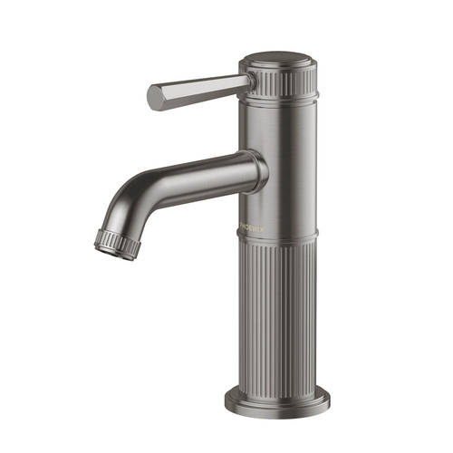 Phoenix Wiltern Short Basin Mixer Tap - Fixed Spout - Brushed Carbon