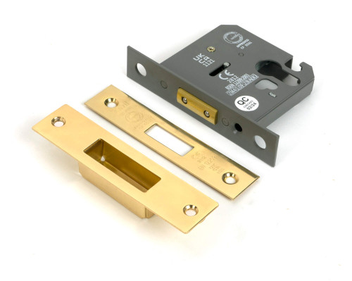 From the Anvil Euro Deadlock - 57mm Backset - Polished Brass
