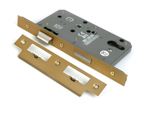 From the Anvil Euro Din Mortice Lock - 60mm Backset - Satin Brass