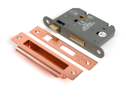 From The Anvil Hard Sprung Privacy Mortice Lock - 57mm Backset - Polished Bronze