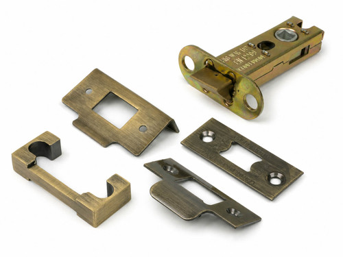 From the Anvil 57mm Backset Hard Sprung Tubular Latch + Rebate Kit - Aged Brass