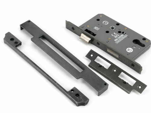 From the Anvil 60mm Backset Euro Lock + Rebate Kit - Pewter Patina