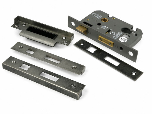 From the Anvil 45mm Backset Euro Lock + Rebate Kit - Pewter Patina