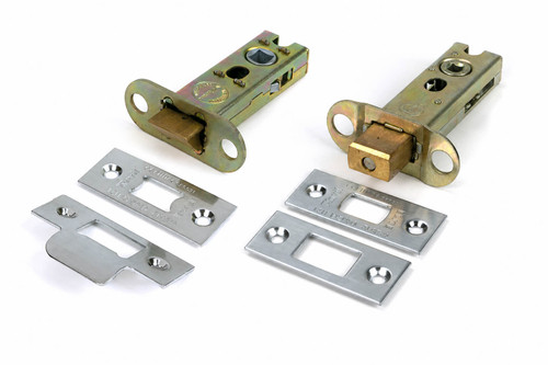 From the Anvil 57mm Backset Hard Sprung Tubular Latch + Privacy Bolt - Satin Chrome