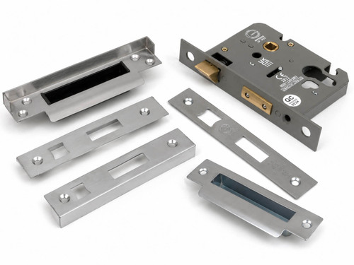 From the Anvil 57mm Backset Euro Lock + Rebate Kit - Satin Chrome