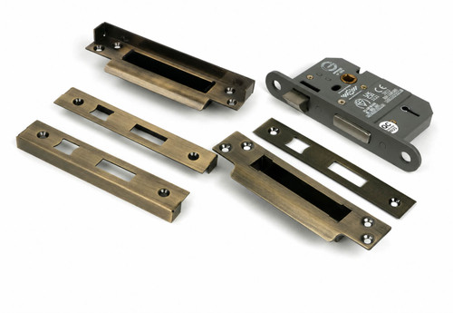 From the Anvil 45mm Backset Mortice Lock + Rebate Kit - Keyed Alike - Aged Brass