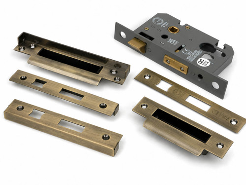 From the Anvil 57mm Backset Euro Lock + Rebate Kit - Aged Brass