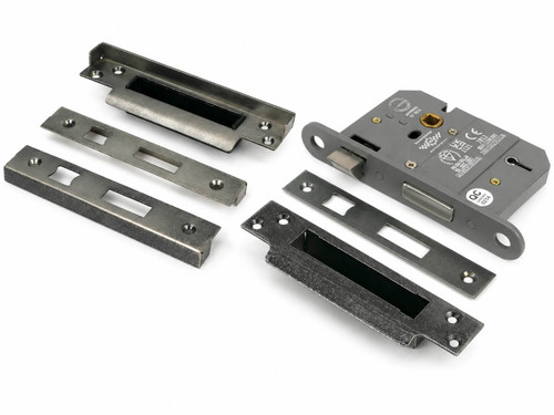From the Anvil 57mm Backset Mortice Lock + Rebate Kit - Keyed Alike - Pewter Patina