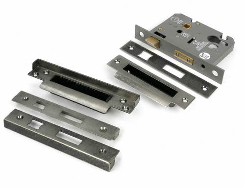 From the Anvil 57mm Backset Euro Lock + Rebate Kit - Pewter Patina