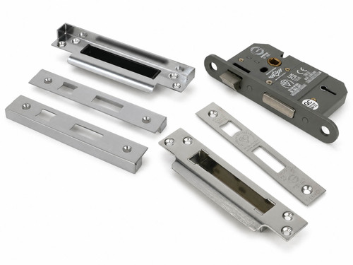 From the Anvil 45mm Backset Mortice Lock + Rebate Kit - Keyed to Differ - Polished Stainless Steel