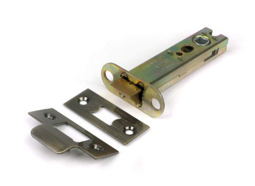 From the Anvil Hard Sprung Tubular Latch - 82mm Backset - Aged Brass