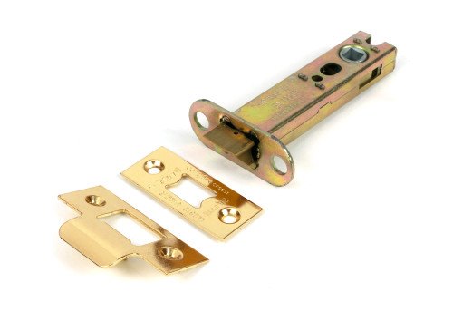 From the Anvil Hard Sprung Tubular Latch - 82mm Backset - Polished Brass