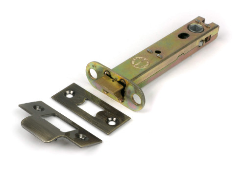 From the Anvil Hard Sprung Tubular Latch - 107mm Backset - Aged Brass