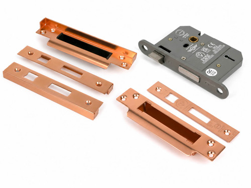 From the Anvil 57mm Backset Mortice Lock + Rebate Kit - Keyed to Differ - Polished Bronze