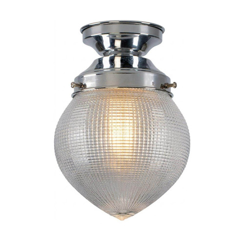 Lighting Inspirations DIY Batten Fix Light - 6" Teardrop Hallophane Glass - Chrome
