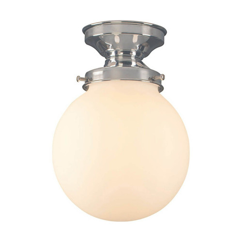 Lighting Inspirations DIY Batten Fix Light - 6" Sphere Opal Matte Glass - 170 x 150mm - Chrome