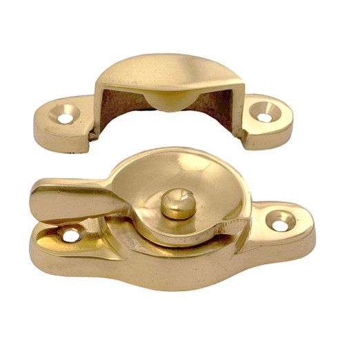 Character House Sash Window Fastener - 67 x 23mm - Polished Brass