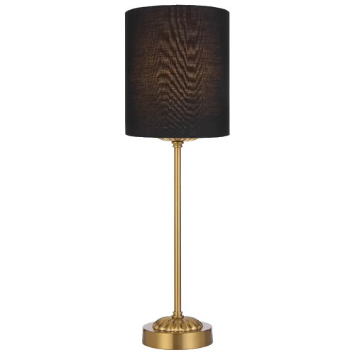 Telbix Argos Table Lamp - Black Cylinder Shade - Antique Gold