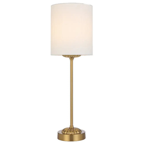 Telbix Argos Table Lamp - Ivory Cylinder Shade - Antique Gold