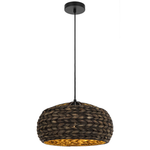 Telbix Antera Cord Pendant Light - Bohomian Small Shade - 400mm - Black