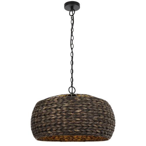 Telbix Antera Chain Pendant Light - Bohomian Large Shade - 600mm - Black